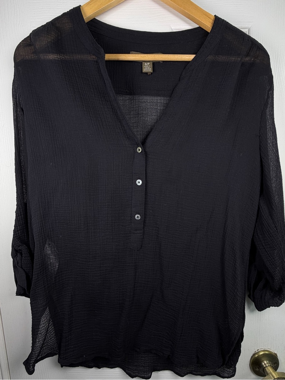 Tommy Bahama Black Sheer V-Neck Tunic S Beach Cover Up Resortwear Coastal Chic